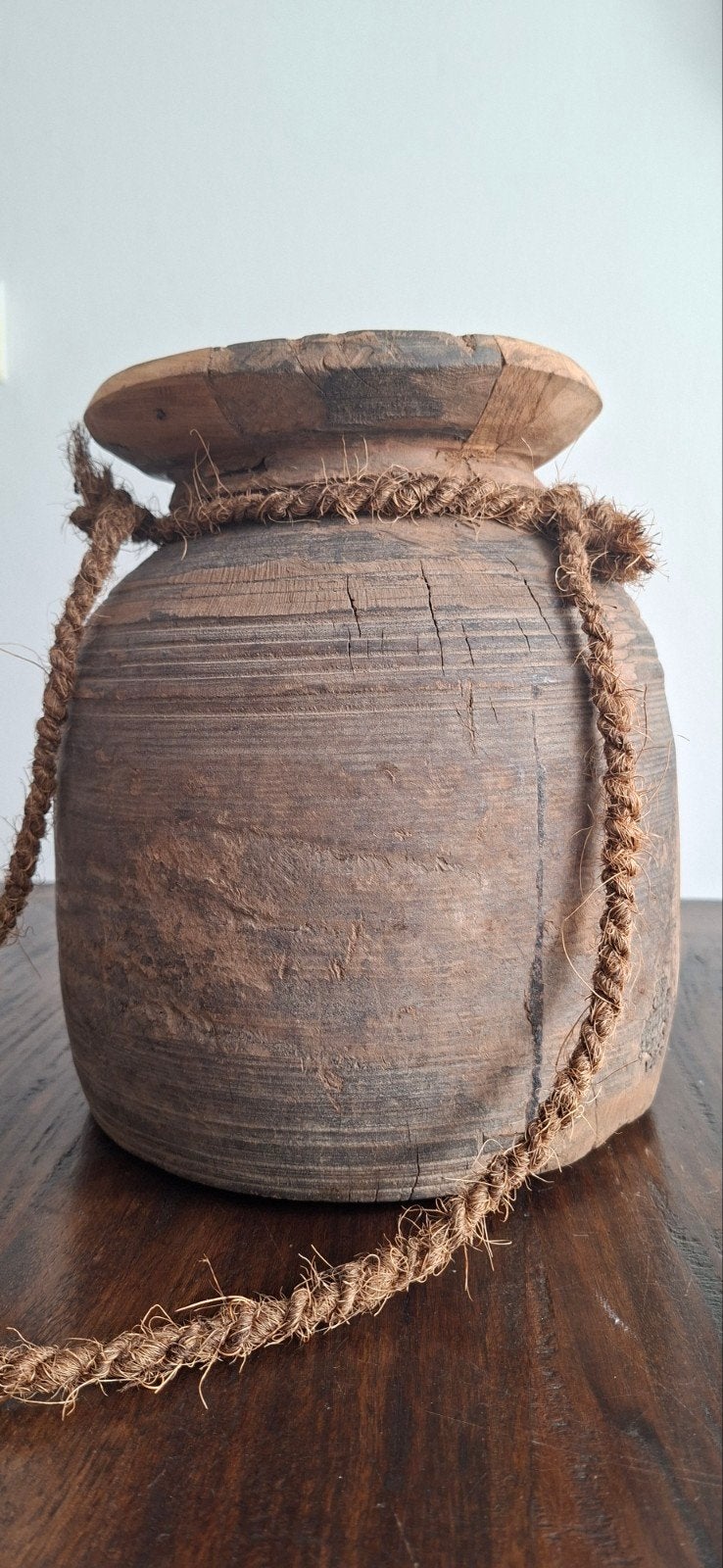 nepalese kruik, Huis en Inrichting, Ophalen, Zo goed als nieuw, Rond, Hout