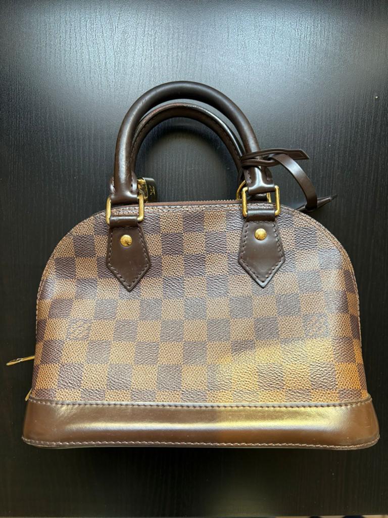 Louis Vuitton Alma BB Damier Ebene Canvas, Ophalen of Verzenden, Gebruikt, Bruin, Handtas