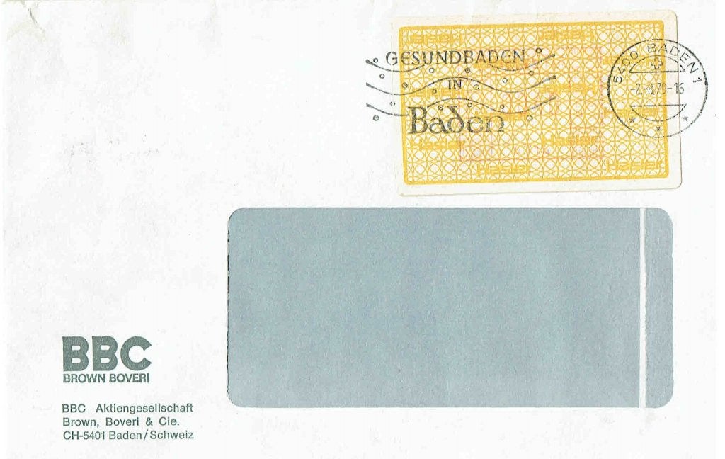 Zwitserland 1979 Gezond baden in Baden vensterenvelop, Postzegels en Munten, Verzenden, Envelop