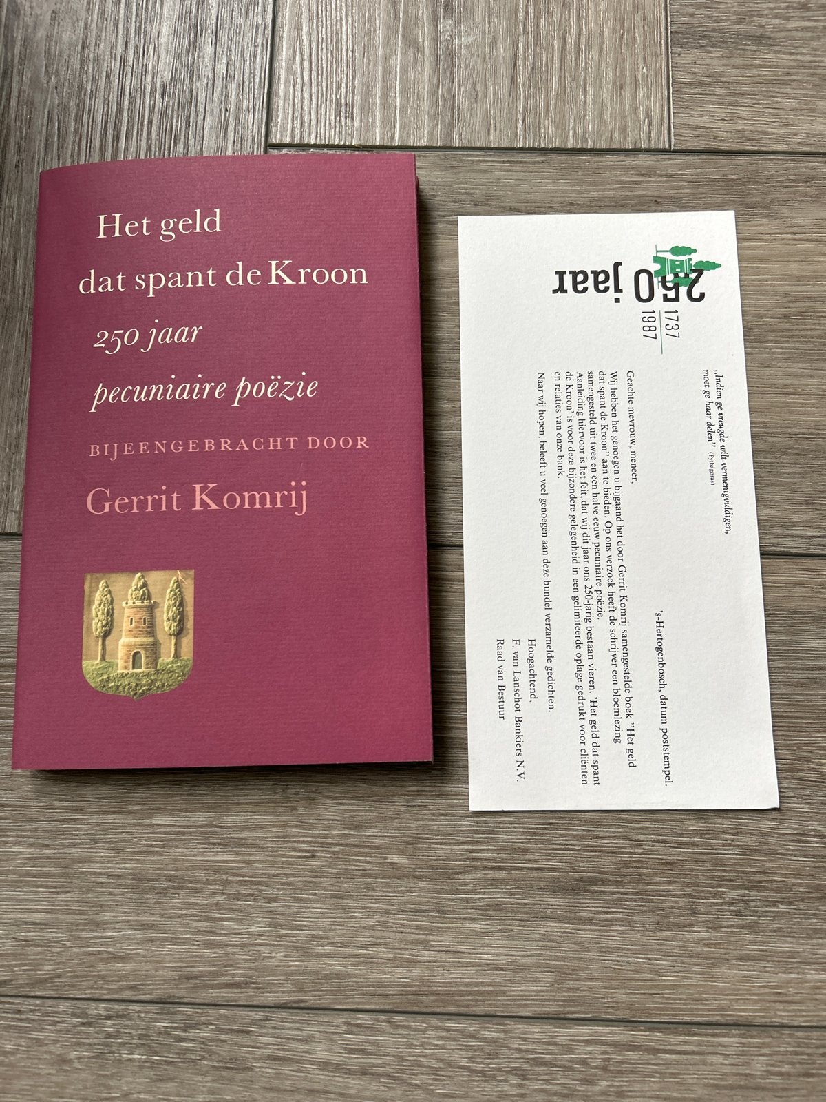 Het geld dat spant de Kroon - Gerrit Komrij (1987), Ophalen of Verzenden, Zo goed als nieuw, Nederland