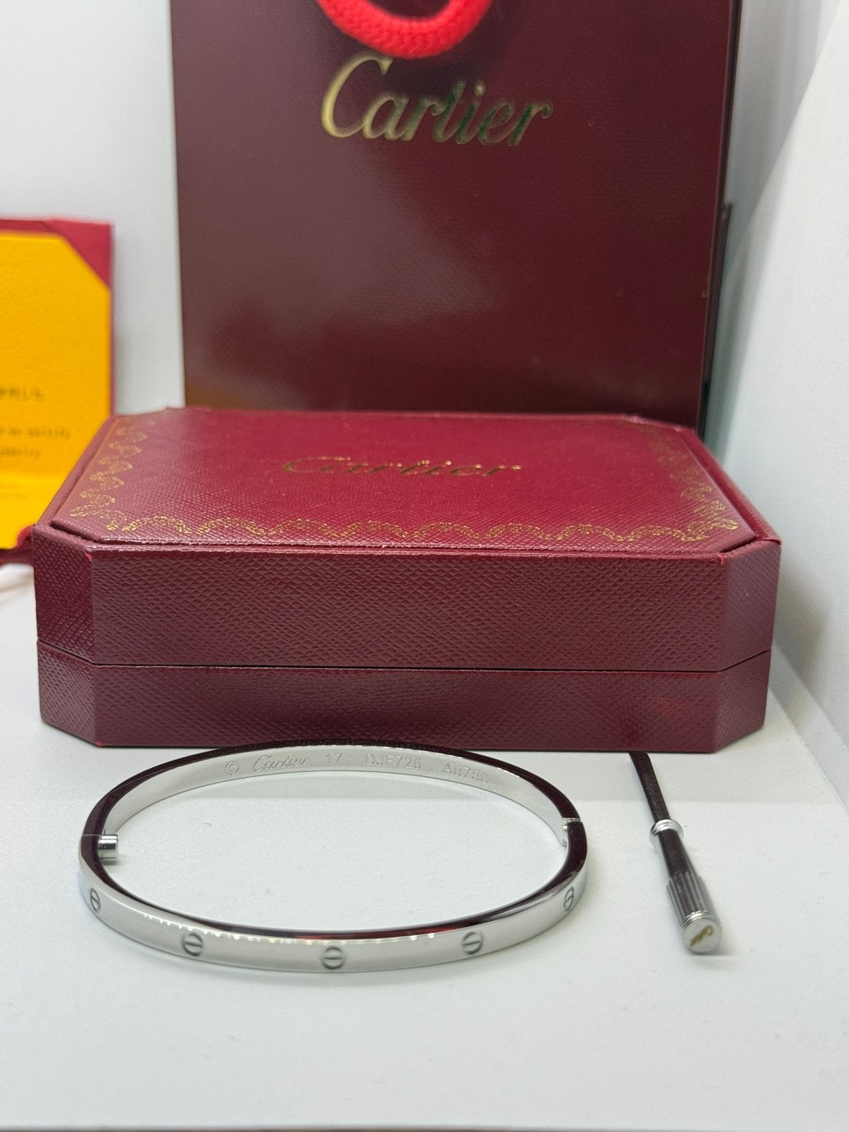 Cartier Love Zilveren Armband Dunne versie, Ophalen of Verzenden, Zo goed als nieuw, Zilver