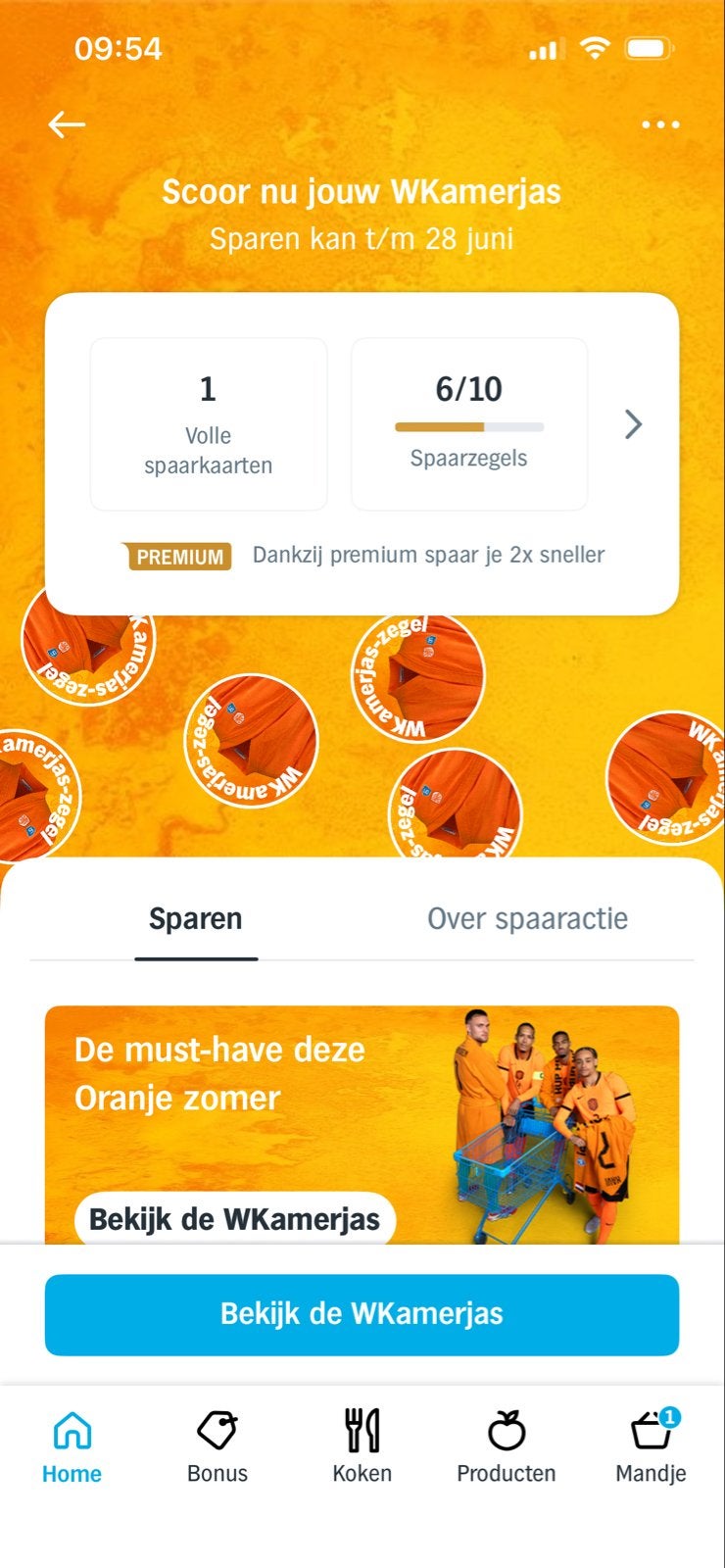 WKamerjas 1 volle spaarkaart AH, Hobby en Vrije tijd, Spaarzegeltjes, Ophalen of Verzenden, Winkel, Super of Benzinepomp, Zegels, Bonnen of Punten