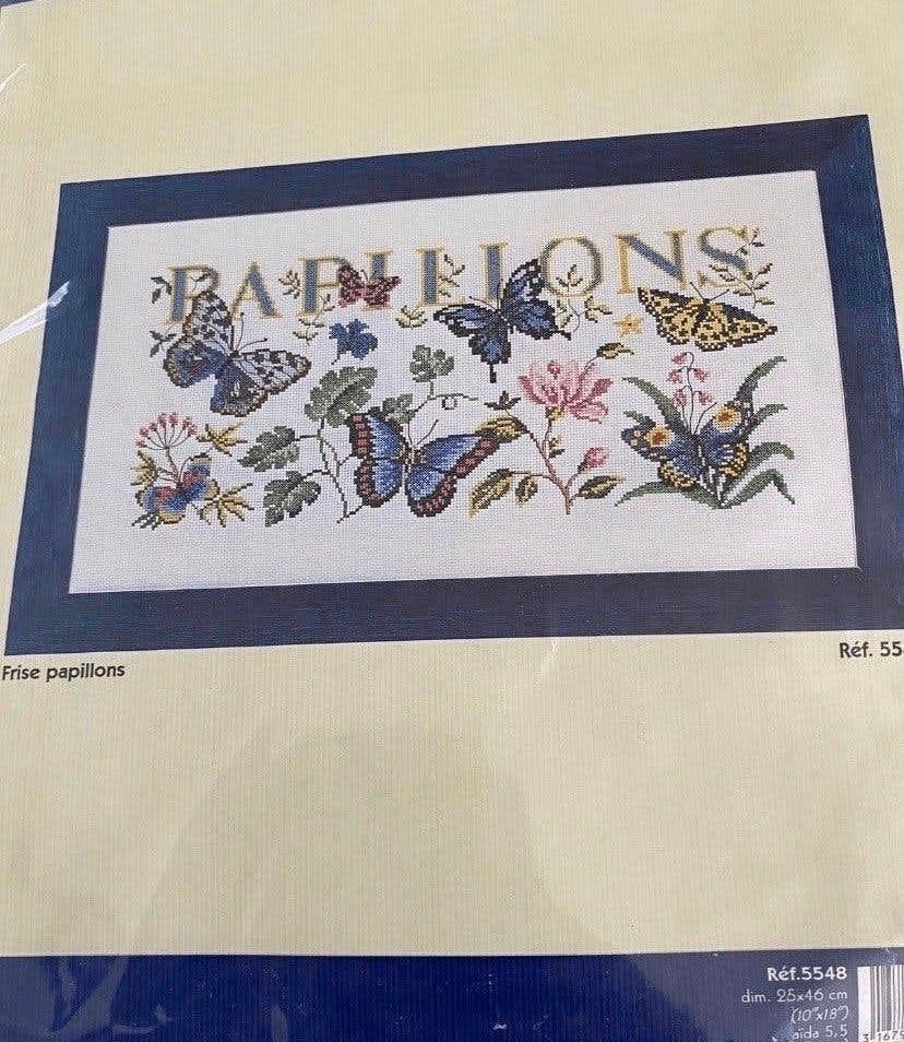 BORDUURPAKKET PRINCESSE PAPILLONS, Hobby en Vrije tijd, Ophalen of Verzenden, Nieuw, Handborduren, Borduurpakket