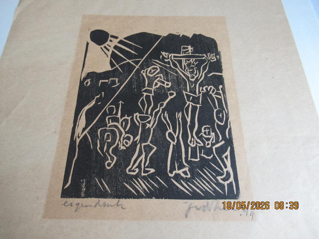 Jan van der Zee, Antiek en Kunst, Kunst | Etsen en Gravures, Gesigneerd, Religie, 1900 - 1949, Ophalen of Verzenden