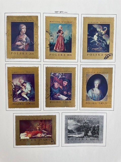 7x 1967  Schilderijen van Europese Meesters, Ophalen of Verzenden, Polen, Gestempeld