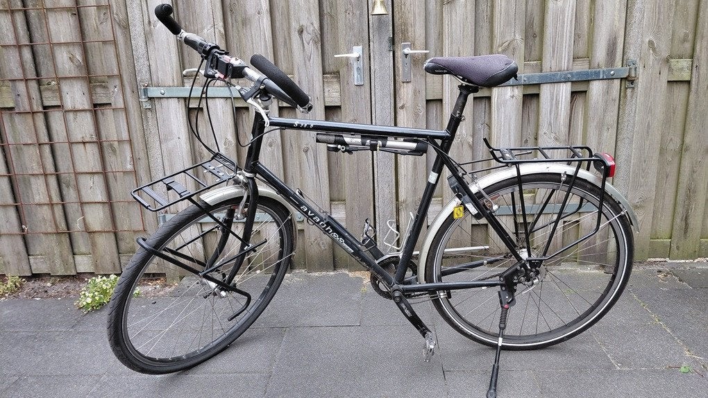 Avaghon trekking fiets heren, Gebruikt, Velgrem, Versnellingen, 56 cm of meer