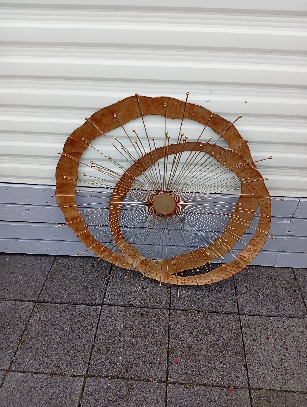 Mooie moderne wanddecoratie goud kleurig, Ophalen, Zo goed als nieuw