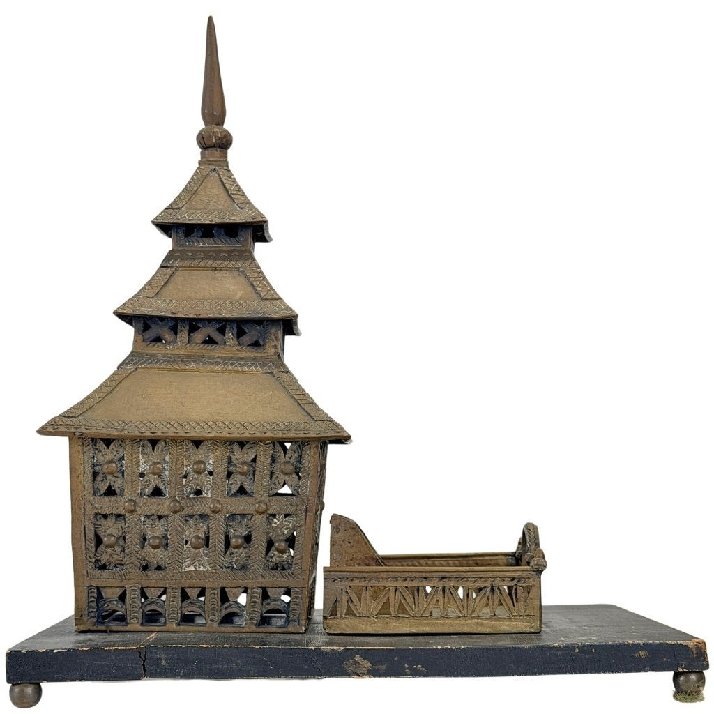 Antiek Sumatran moskeemodel Indonesië – ca. 1900–1920, Ritueel object, Handgemaakt, Ophalen of Verzenden, 35 cm