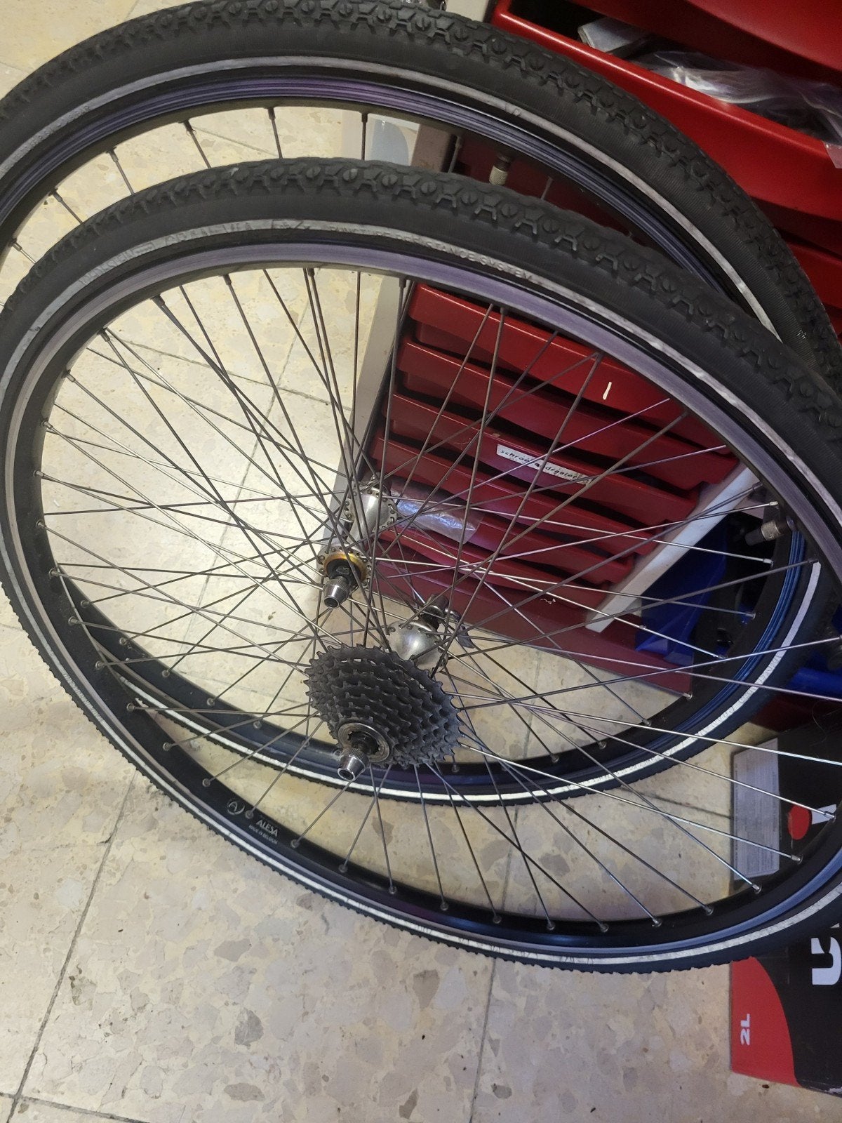 Wielset 28 inch quick release Shimano 7 speed 100 / 130 mm, Wiel, Gebruikt, Shimano, Ligfiets