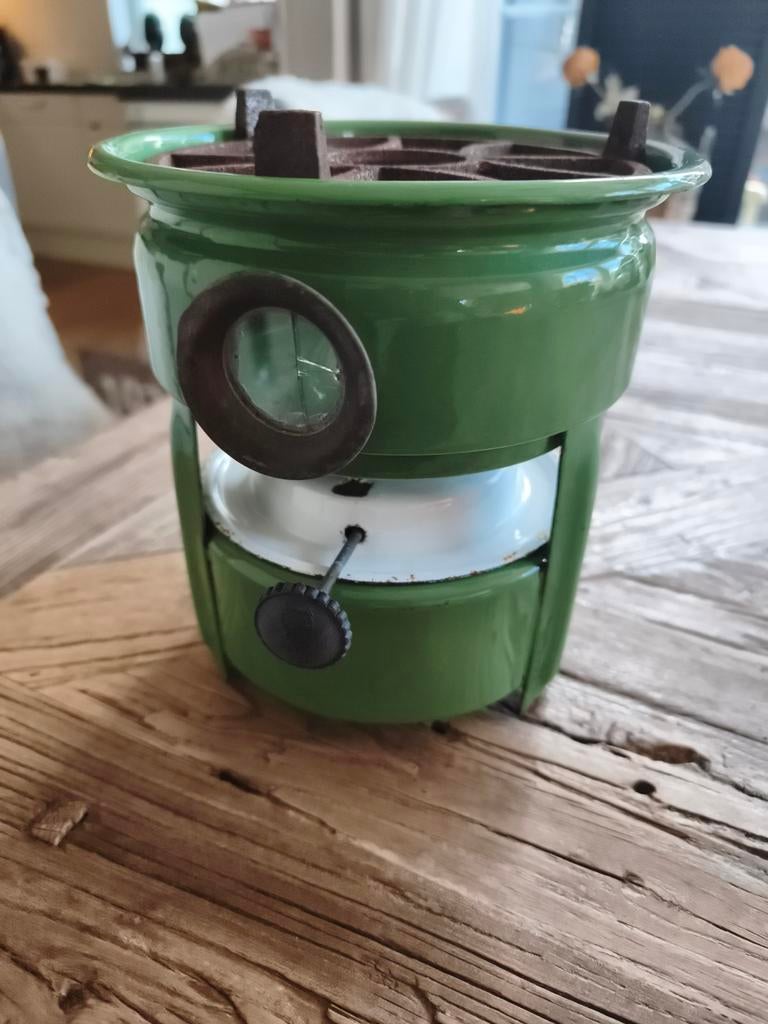 Vintage Petroleumstel - Groen Emaille, Ophalen of Verzenden