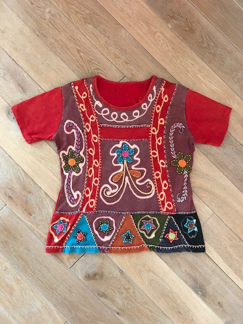 Fleurig T-shirt, Maat 42/44 (L), Ophalen of Verzenden, Zo goed als nieuw, Korte mouw