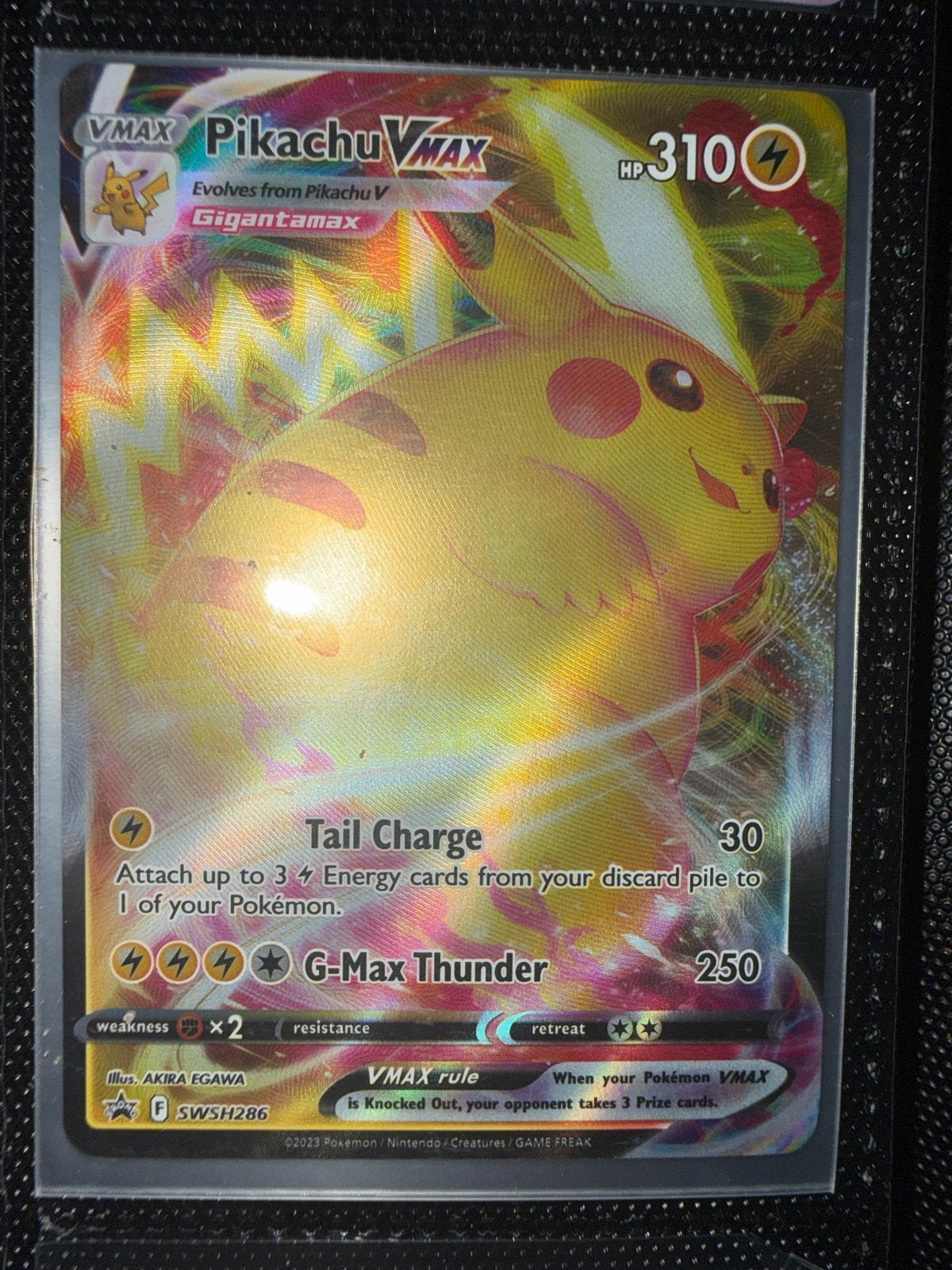 Pikachu VMAX Gigantamax Pokémon Kaart SWSH286, Ophalen of Verzenden, Zo goed als nieuw, Losse kaart, Foil