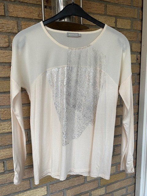 Betty&Co ruimvallende top in creme met frontprint 36 NIEUW, Verzenden, Beige, Betty Barclay, Nieuw