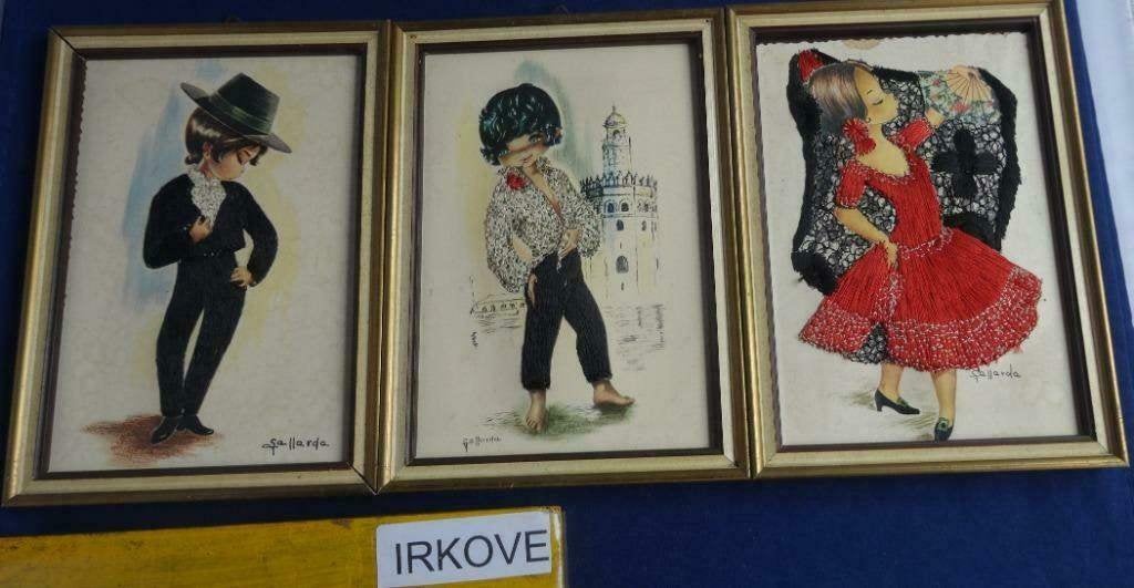 GALLARDA VINTAGE * Geborduurde Kaarten! 4 x *, Verzenden