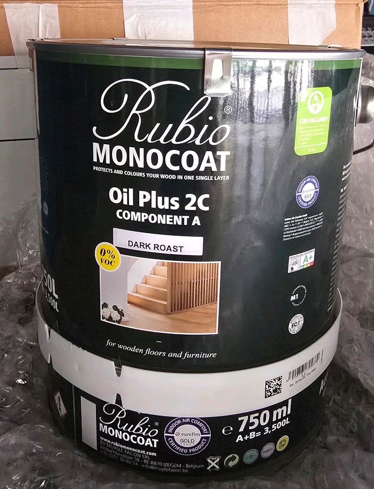 Rubio Monocoat Oil Plus 2C Dark Roast 3,5L - Nieuw ongeopend, Minder dan 5 liter, Ophalen of Verzenden, Nieuw, Bruin
