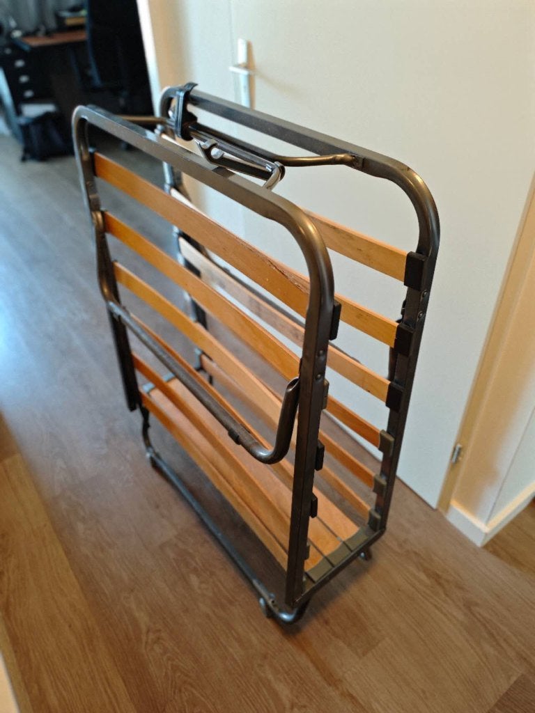 Opklapbaar eenpersoonsbed / logeerbed, Ophalen, Eenpersoons, 190 cm of minder, 80 cm