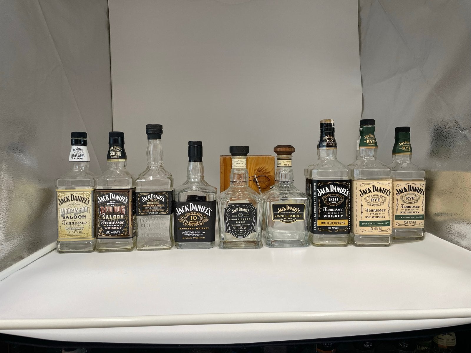 Jack Daniel's flessen - decoratie / verzameling, Ophalen of Verzenden, Gebruikt