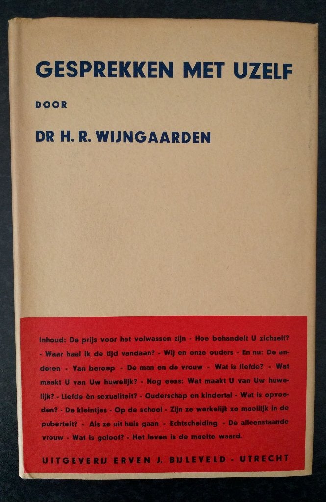 Dr H.R. Wijngaarden - Gesprekken met uzelf, Boeken, Ophalen of Verzenden, Zo goed als nieuw, Overige onderwerpen, Wijngaarden