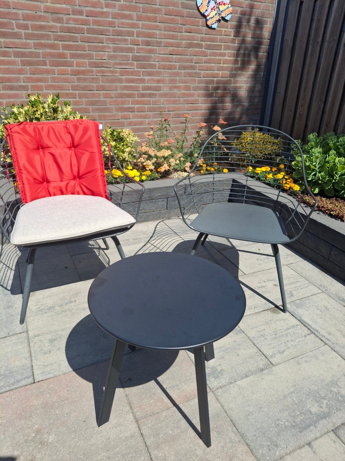 Compacte tuinset: 2 stoelen en bijzettafel, Overige materialen, Gebruikt, Bijzettafel, Tuinset