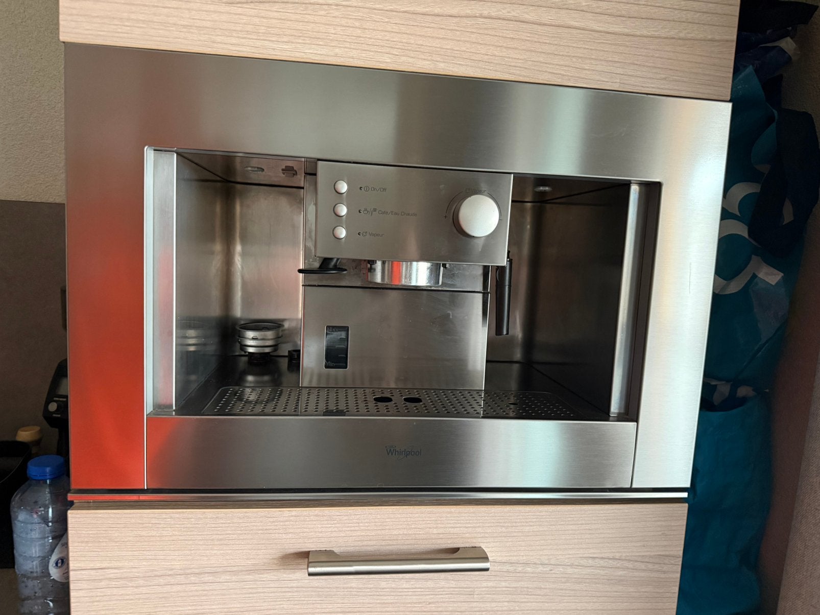 Whirlpool ACE 010 IX inbouw koffiemachine RVS 60cm, Ophalen, Gebruikt, Combi, 2 tot 4 kopjes
