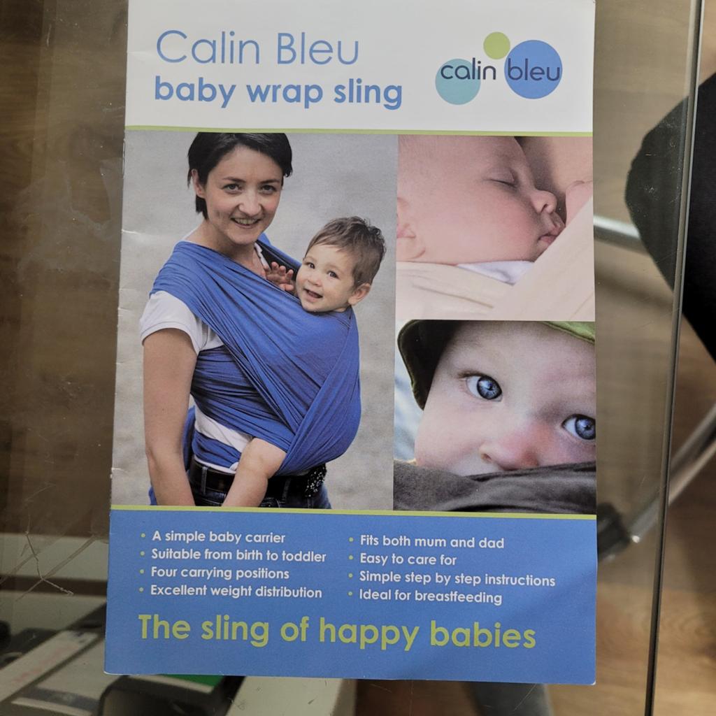 Calin Bleu Draagdoek L (5m) baby wrap stretchy - Zomer, Overige merken, Draagdoek, Gebruikt, Buik of Rug