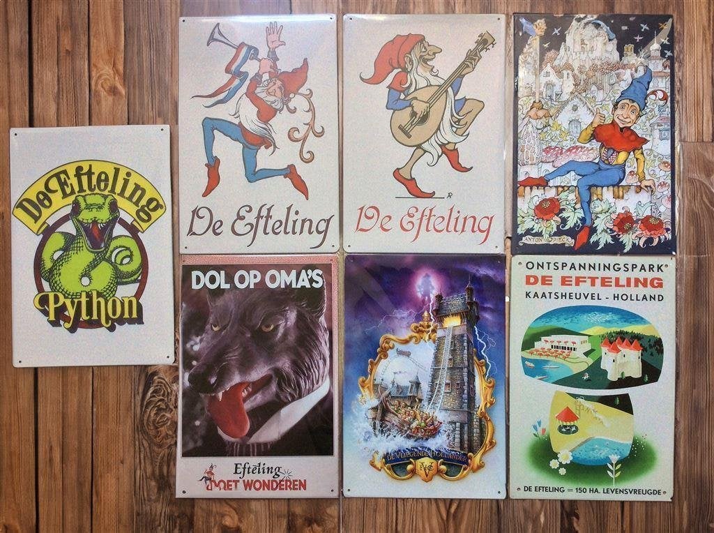 Diverse EFTELING anton Pieck Metalen Wandborden, Verzamelen, Verzenden, Nieuw, Beeldje of Poppetje