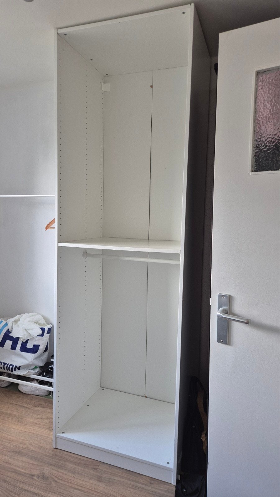 Ikea PAX kast 75x236x58 met KOMPLEMENT lade en roedes, Ophalen, Gebruikt, 200 cm of meer, Met plank(en)