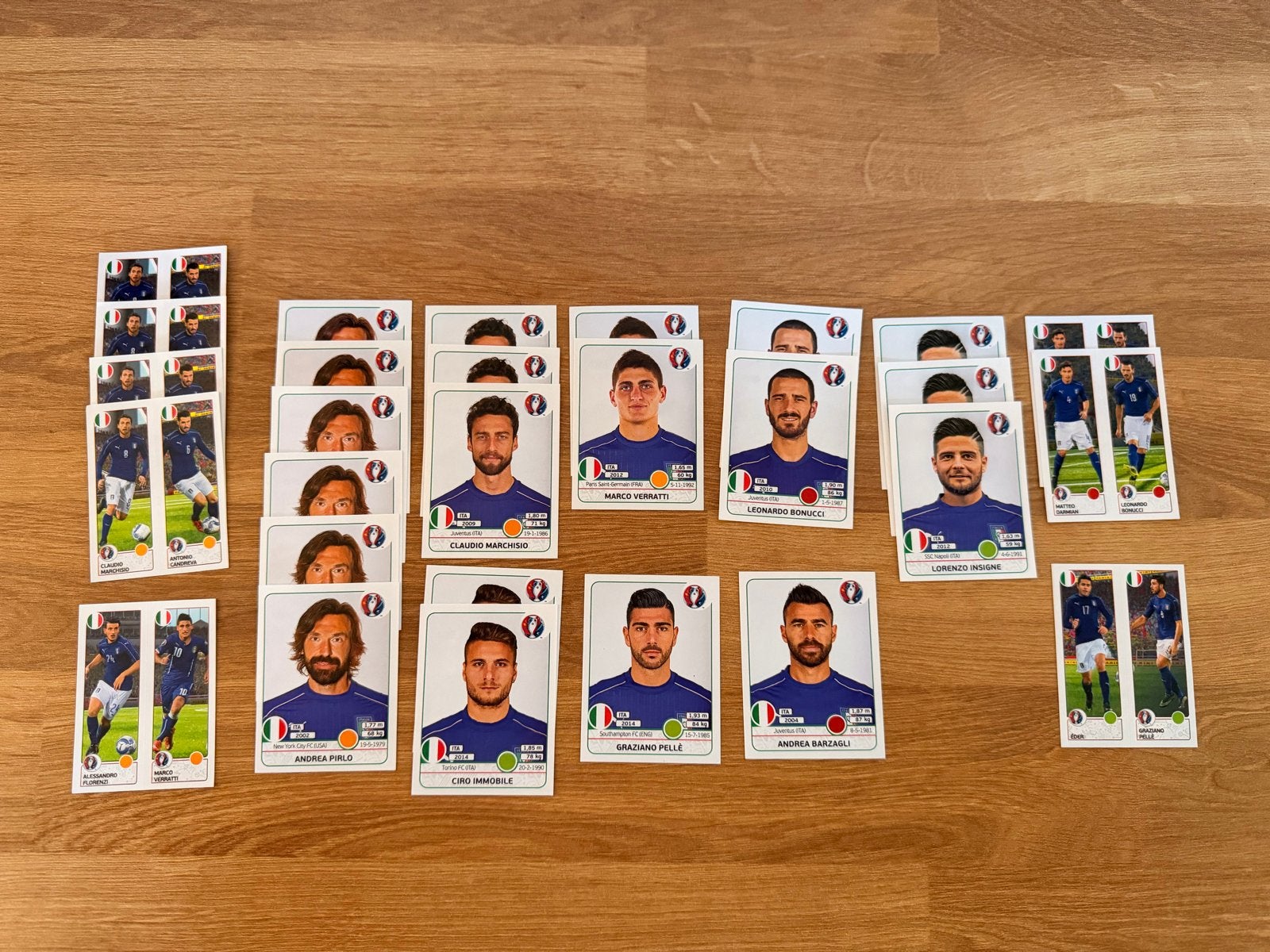 Panini UEFA Euro 2016 Italië stickers - Pirlo, Bonucci e.a., Ophalen of Verzenden, Gebruikt, Sport