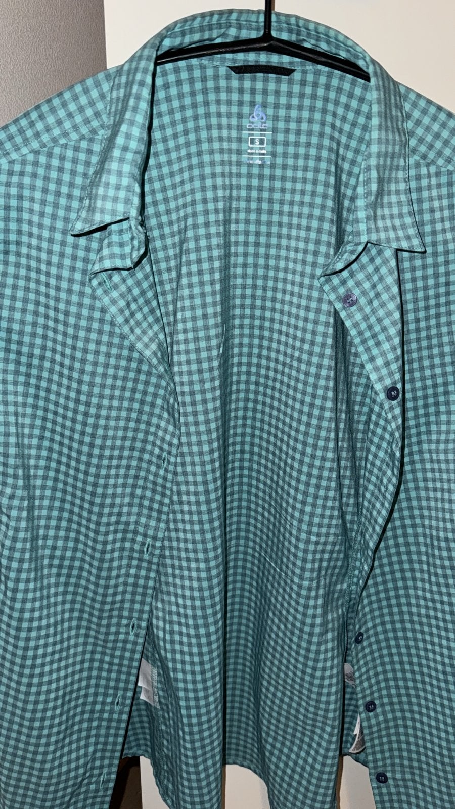 Odlo blouse groen geruit - Maat S dames, Kleding | Dames, Blouses en Tunieken, Ophalen, Zo goed als nieuw, Maat 36 (S), Groen