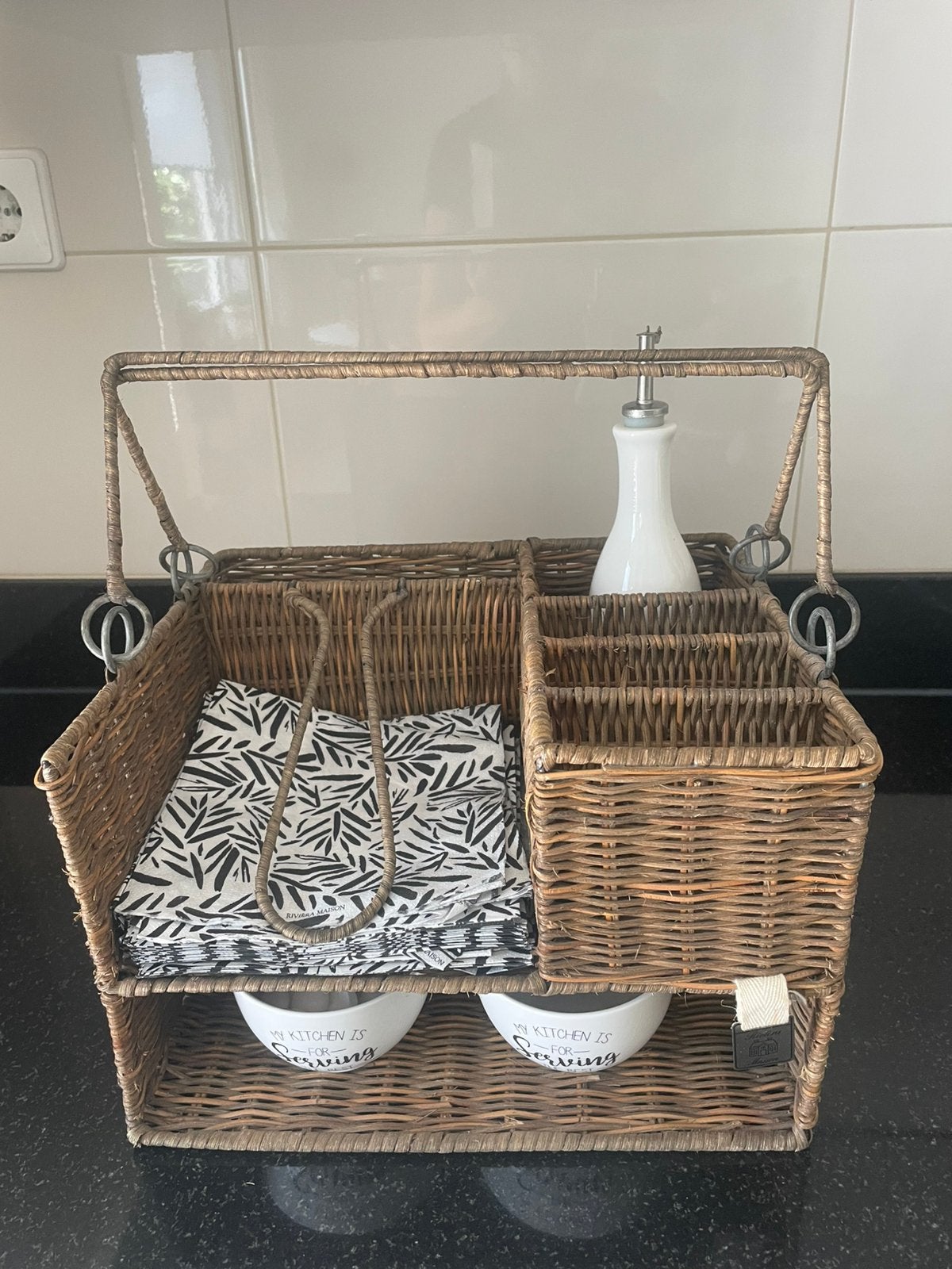 Riviera Maison rattan Diner organiser, Ophalen of Verzenden, Zo goed als nieuw