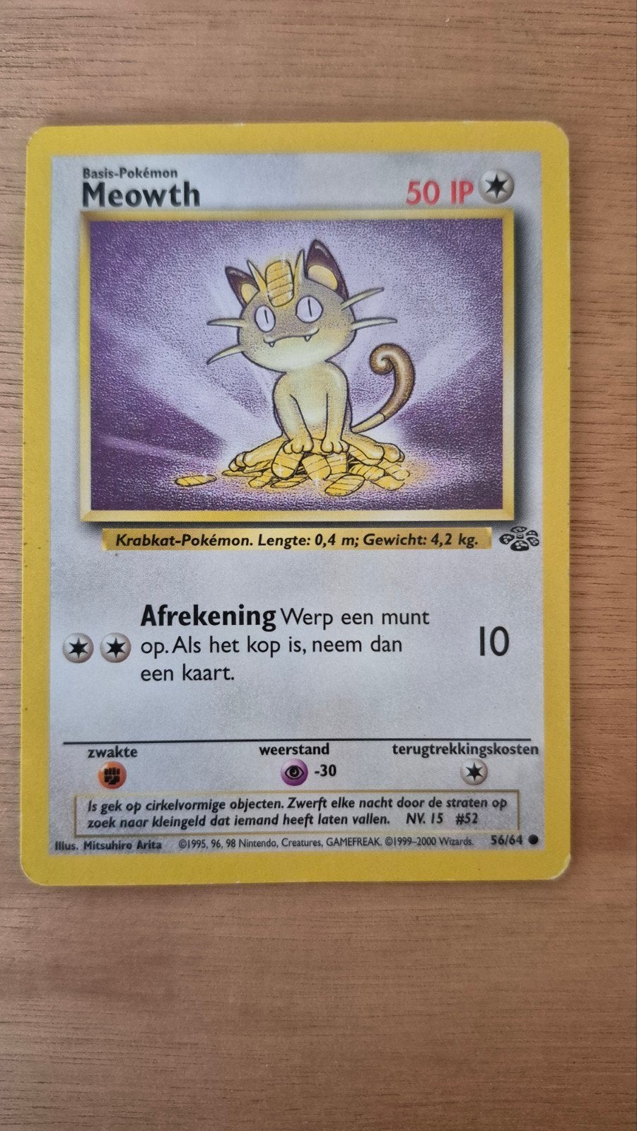 Pokémon Kaart Meowth 56/64 Basis-Pokémon, Ophalen of Verzenden