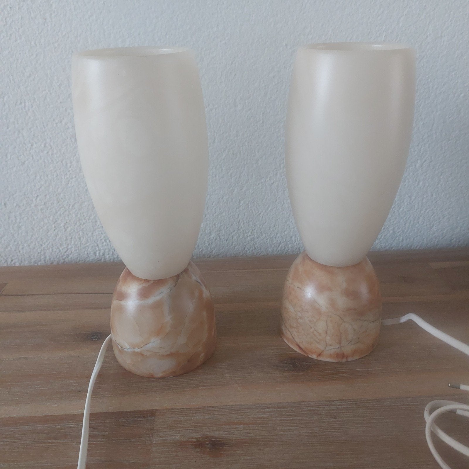 2 Albaster A.Pegasan Vintage tafellampen( jaren 80), Huis en Inrichting, Lampen | Tafellampen, Ophalen of Verzenden, Zo goed als nieuw