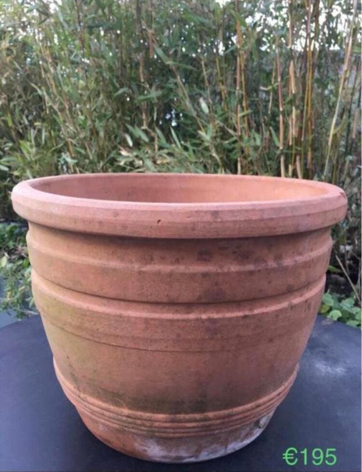 Mooie Oud Hollandse terracotta bloempot HxL 23,5x30cm, Gebruikt, Rond, Minder dan 40 cm, Balkon