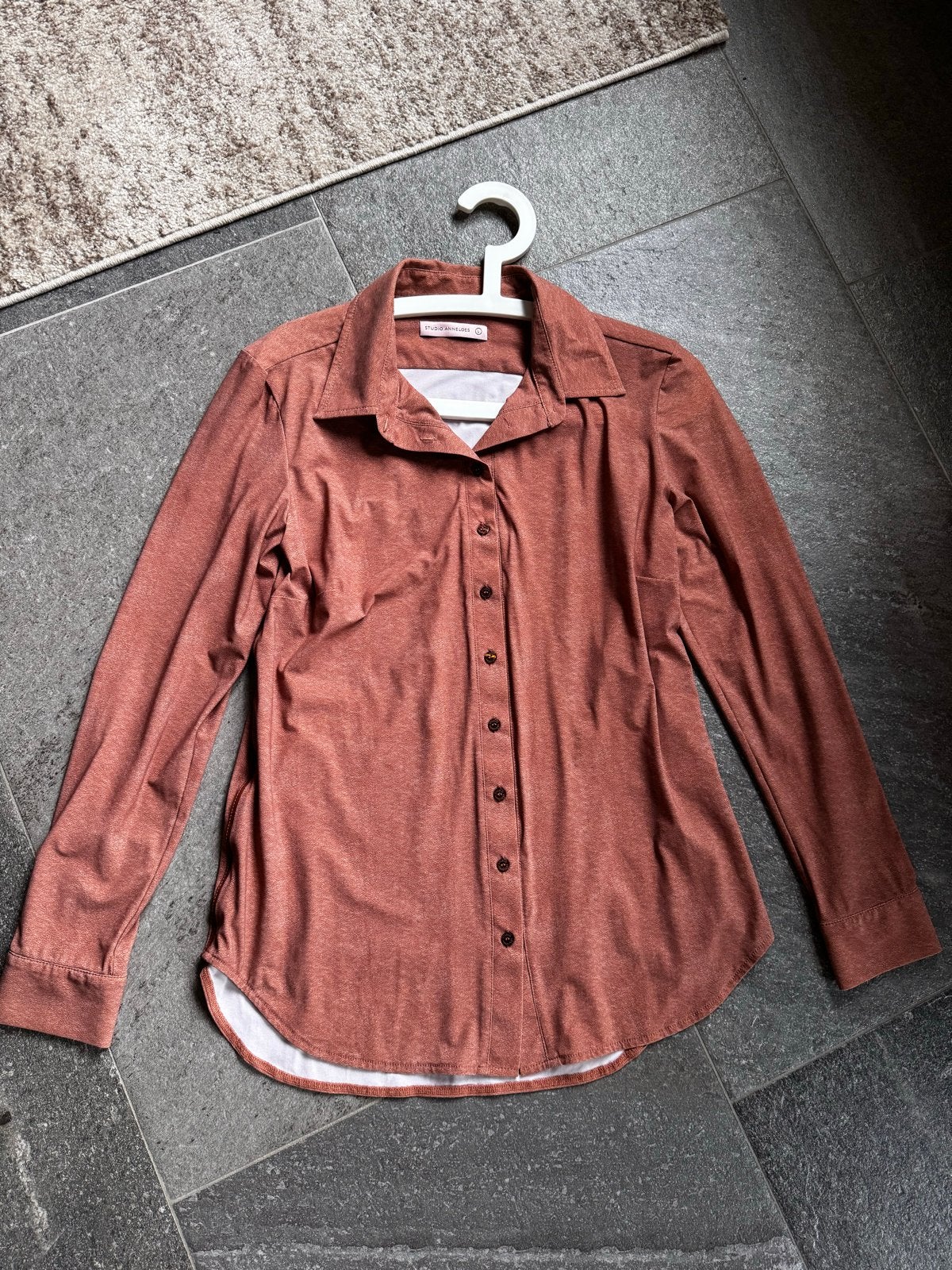 Studio Anneloes Travelstof Blouse - Maat L, Ophalen of Verzenden, Zo goed als nieuw, Maat 42/44 (L), Bruin