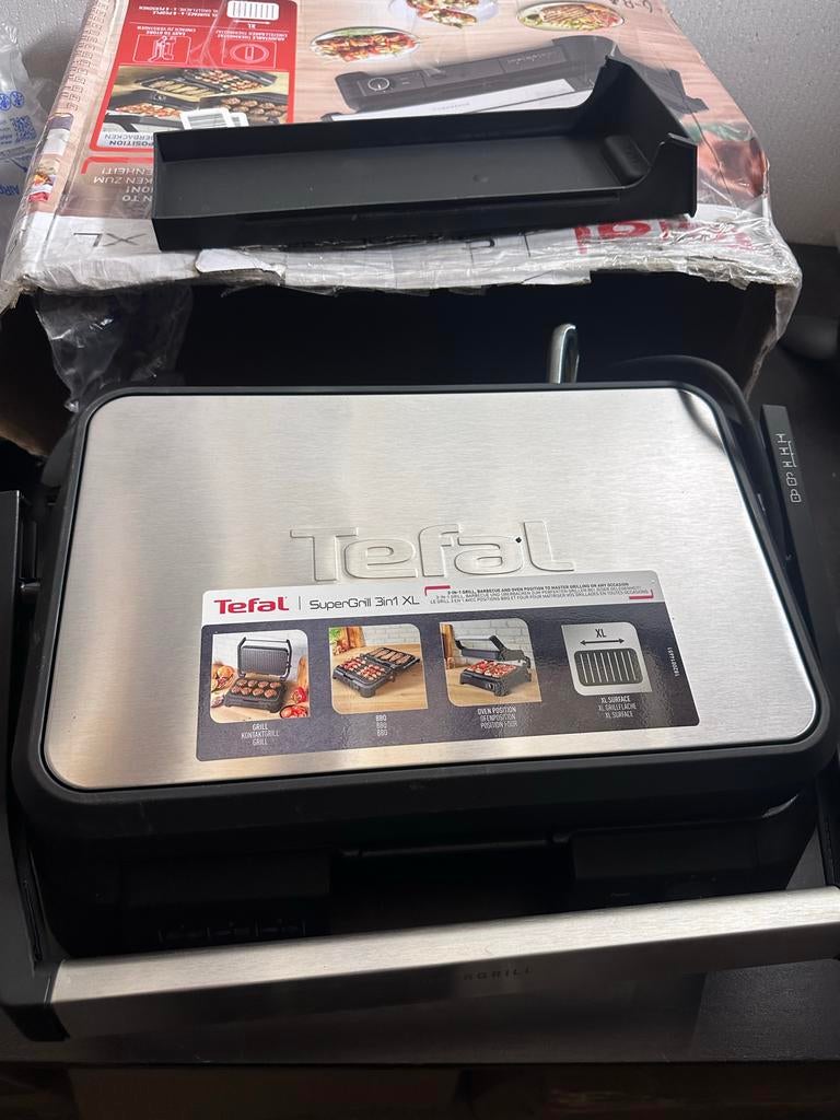 Tefal SuperGrill 3in1 XL - Nieuw met transportschade, ., Ophalen of Verzenden, Tafelgrill, .