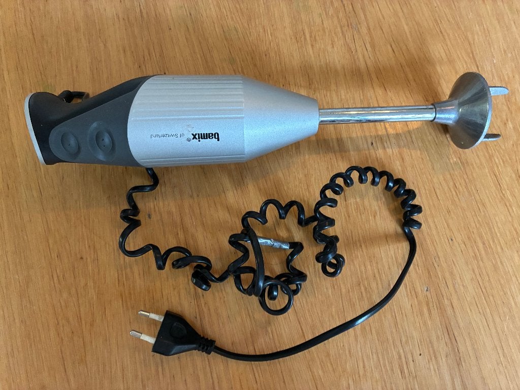 Bamix M200 met hakmolen en 3 opzetstukken, Gebruikt, 2 snelheden, Ophalen of Verzenden, Vaatwasserbestendig