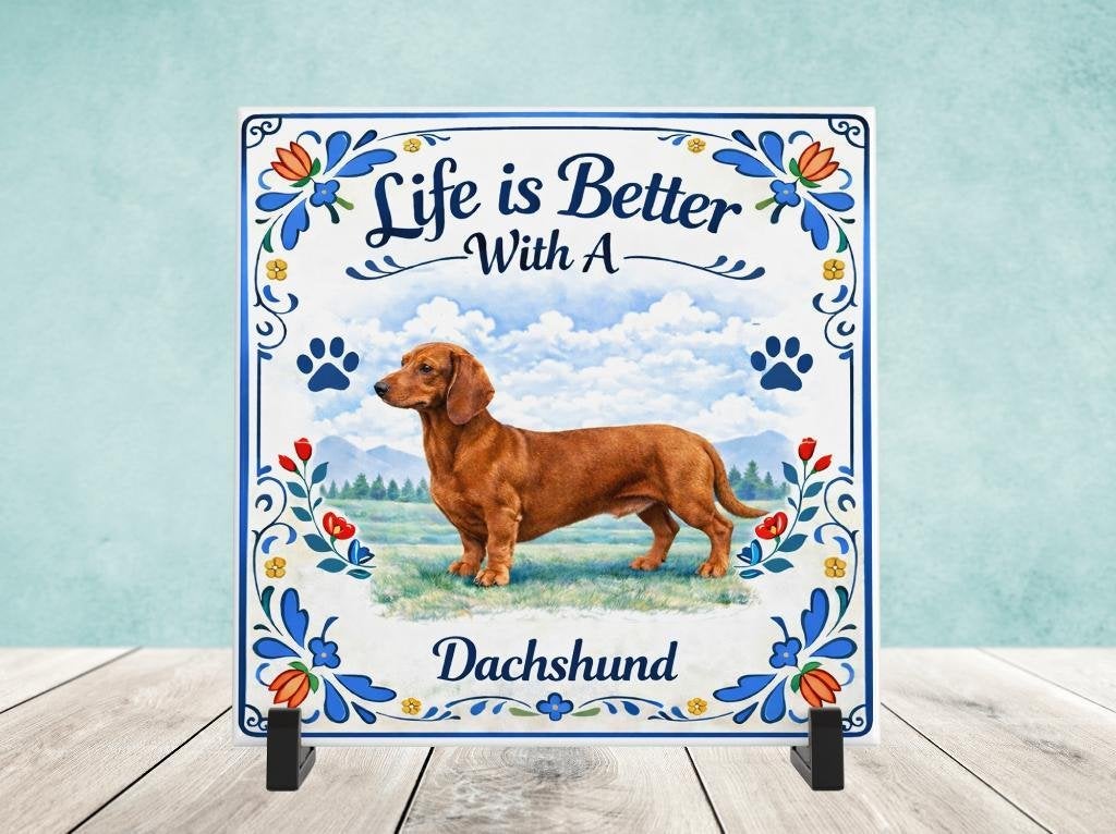 Life is Better With a Dachshund - Korthaar Teckel Tegel, Verzenden, Nieuw