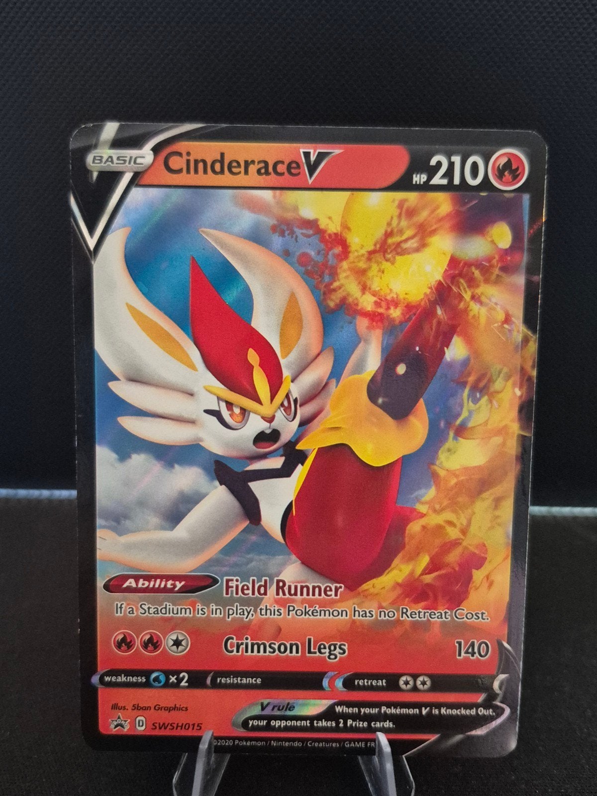 Cinderace V Pokémon Promo Kaart SWSH015, Ophalen, Zo goed als nieuw, Losse kaart, Foil