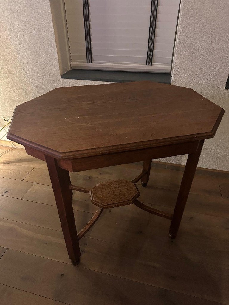 Antiek achthoekig tafeltje, Ophalen, Gebruikt, 55 tot 75 cm, Overige vormen