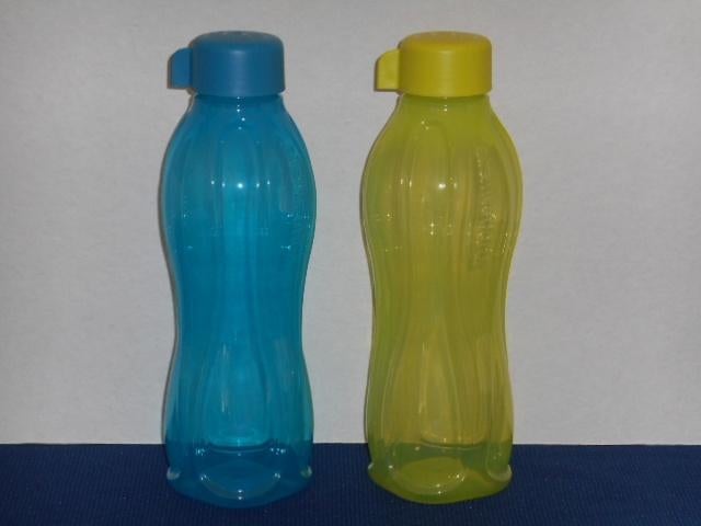 Tupperware Ecofles / Eco Fles 750 ml. Blauw / Lime, Ophalen of Verzenden, Nieuw, Blauw, Overige typen