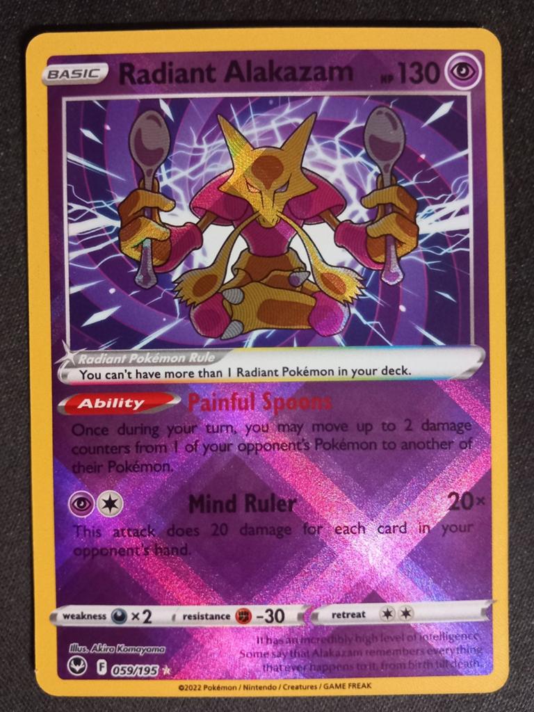 Radiant Alakazam 059/195 Silver Tempest Ultra Rare NM, Verzenden, Zo goed als nieuw, Losse kaart, Foil