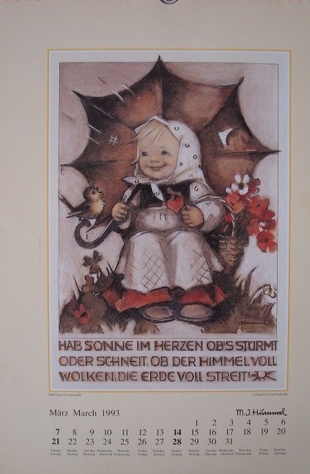 Hummel kalender 1993, Ophalen of Verzenden, Gelezen