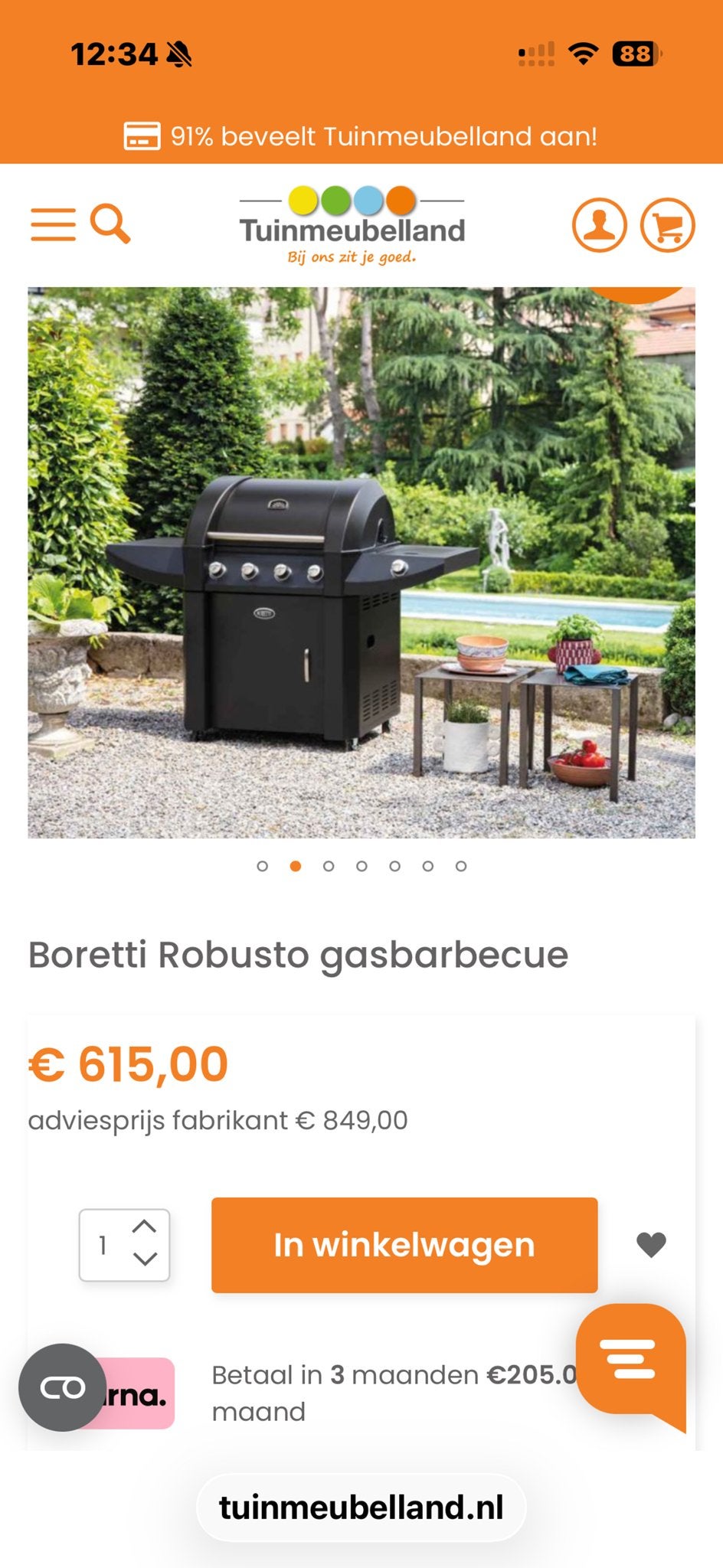 Boretti Robusto Gasbarbecue - Zwart, Tuin en Terras, Ophalen, Gebruikt