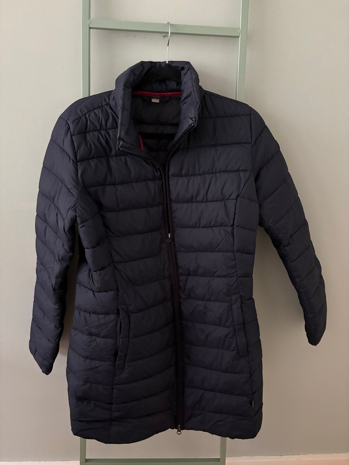 Napapijri donkerblauwe halflange winterjas, maat M, Verzenden, Zo goed als nieuw, Maat 38/40 (M), Blauw