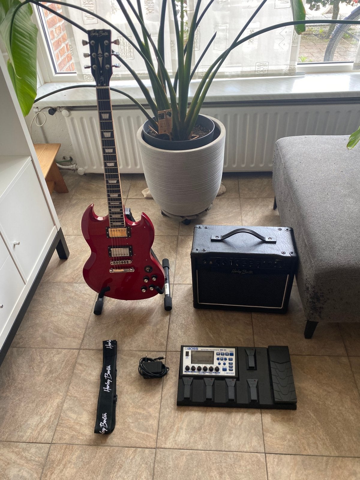 Gitaar set Harley Benton, Gebruikt, Met versterker, Solid body, Ophalen