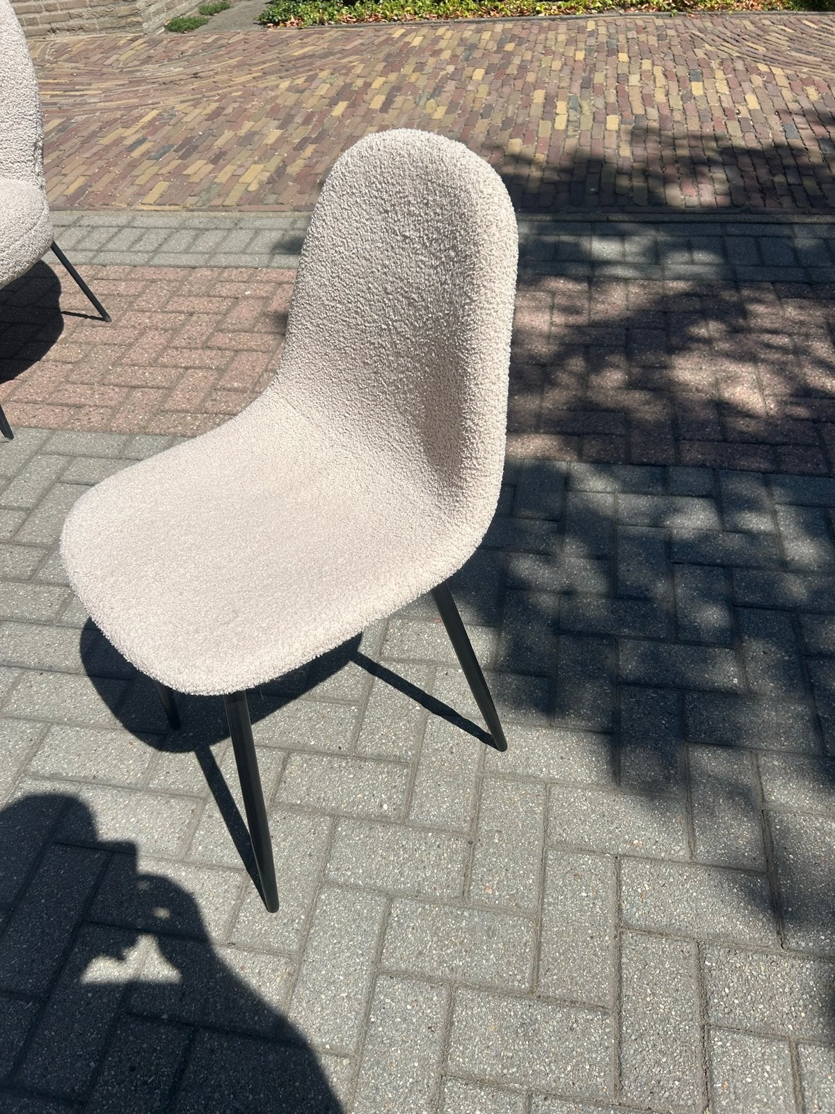 Moderne teddy stof eetkamerstoel - Zo goed als nieuw, Overige kleuren, Ophalen of Verzenden, Zo goed als nieuw, Eén