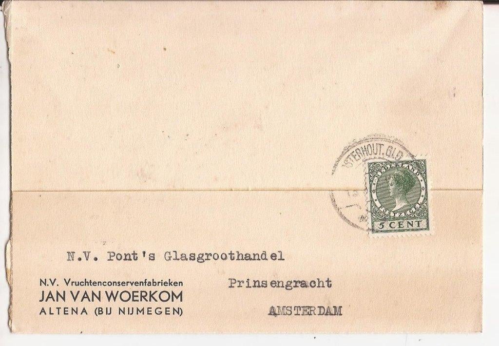 ALTENA 1935 Jan van WOERKOM Vruchtenconservenfabrieken, Verzamelen, Verzenden, Voor 1920, Gelopen, Gelderland