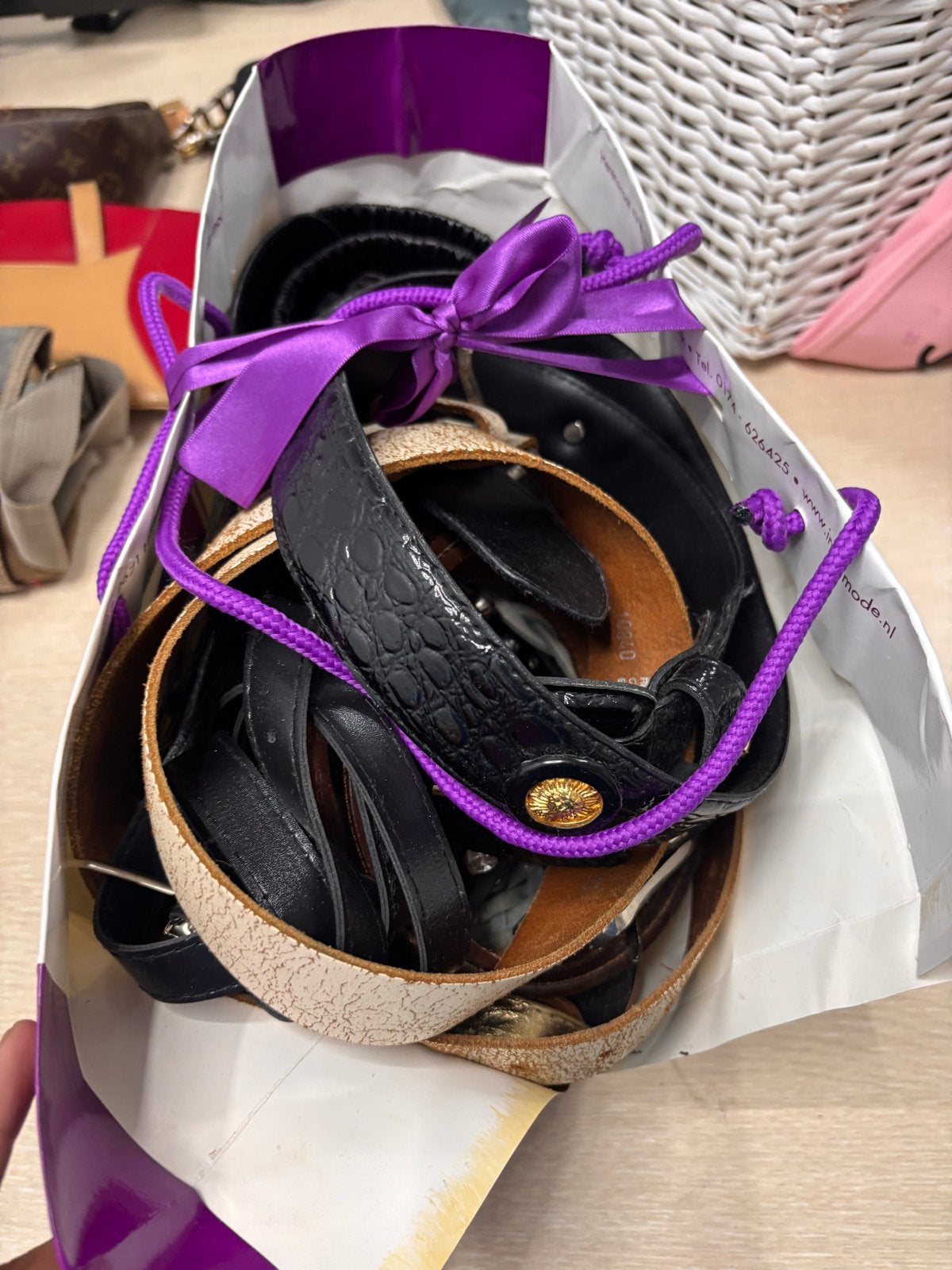 Partij Dames Riemen - Diverse Stijlen en Kleuren, Minder dan 3 cm, 80 tot 90 cm, Bruin, Echt leder