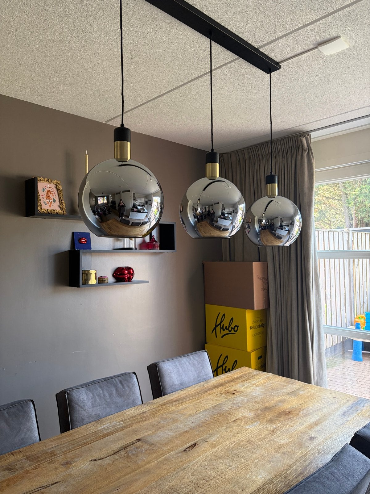Lucide hanglamp Julius met rookglas - 3 jaar oud, Ophalen, E27 (groot), Modern, Glas