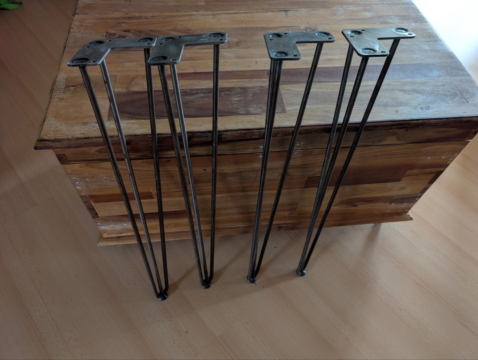 Set van 4 metalen hairpin tafelpoten (72 cm), Huis en Inrichting, Ophalen, Tafelpoot, Minder dan 50 cm, Gebruikt